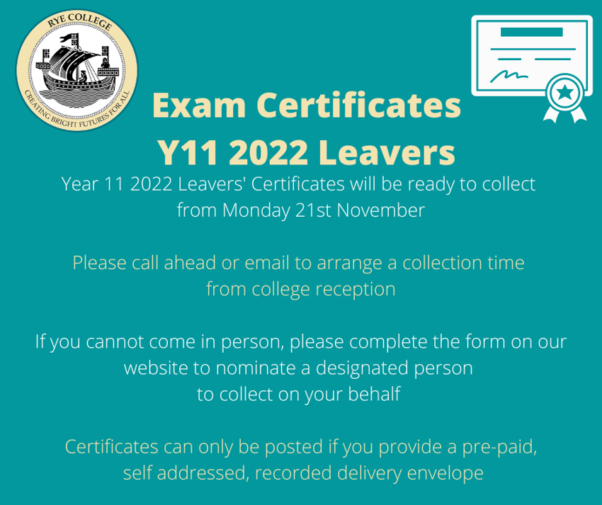 Image of Year 11 Leavers 2022 Exam Certificates 