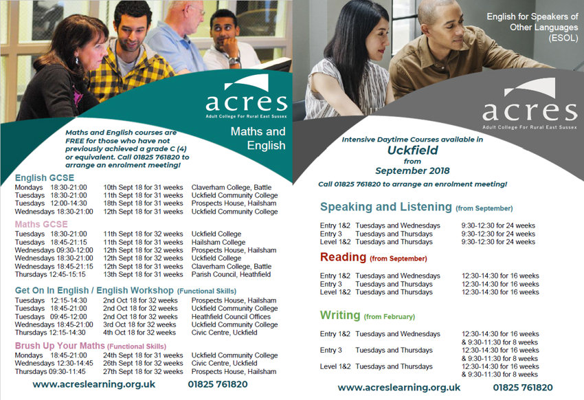 Image of FREE Maths and English Courses throughout East Sussex
