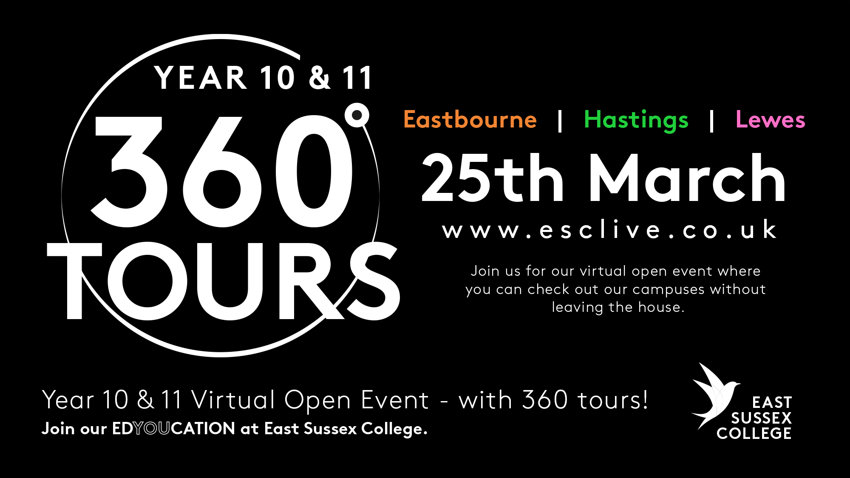 Image of Virtual Year 10 and Year 11 Open Event for the East Sussex College Group