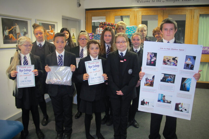 Image of Rye College responds to a Christmas Shoebox Appeal!